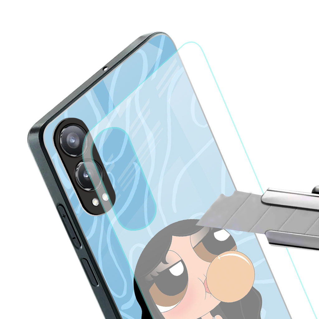 bubbly blue back phone cover | glass case for oneplus nord ce 4 lite
