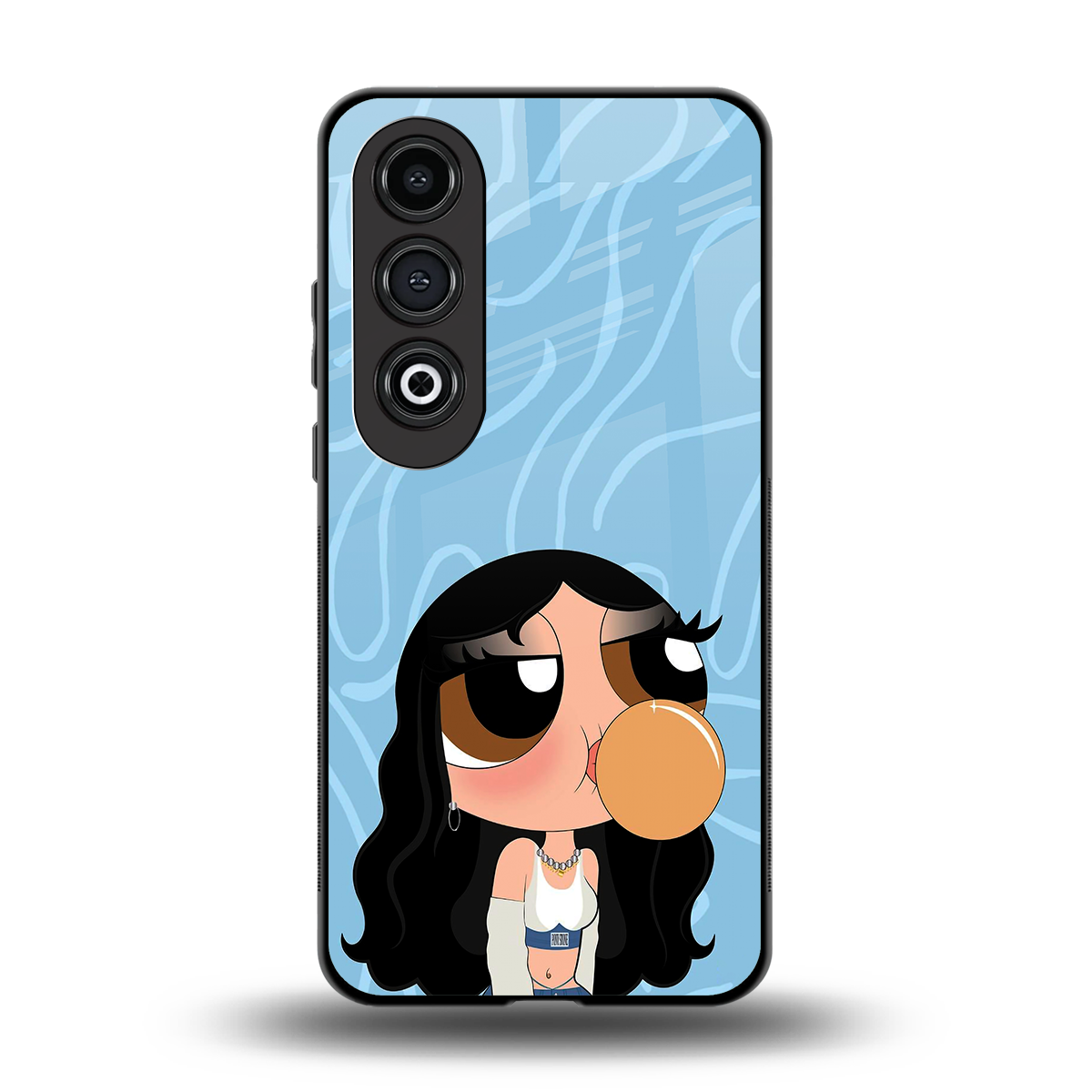 bubbly blue back phone cover | glass case for oneplus nord ce 4
