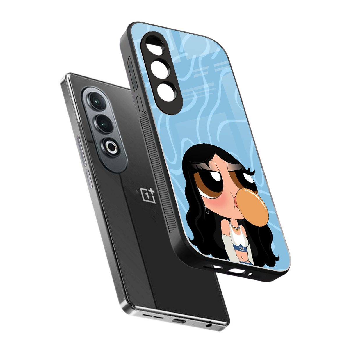 bubbly blue back phone cover | glass case for oneplus nord ce 4