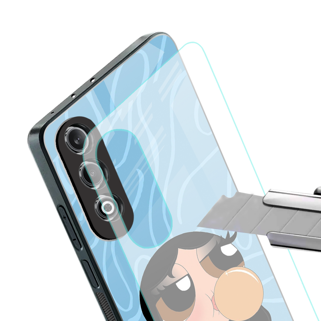 bubbly blue back phone cover | glass case for oneplus nord ce 4