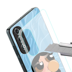 bubbly blue back phone cover | glass case for oneplus nord ce 4