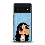 bubbly blue back phone cover | glass case for google pixel 6 pro
