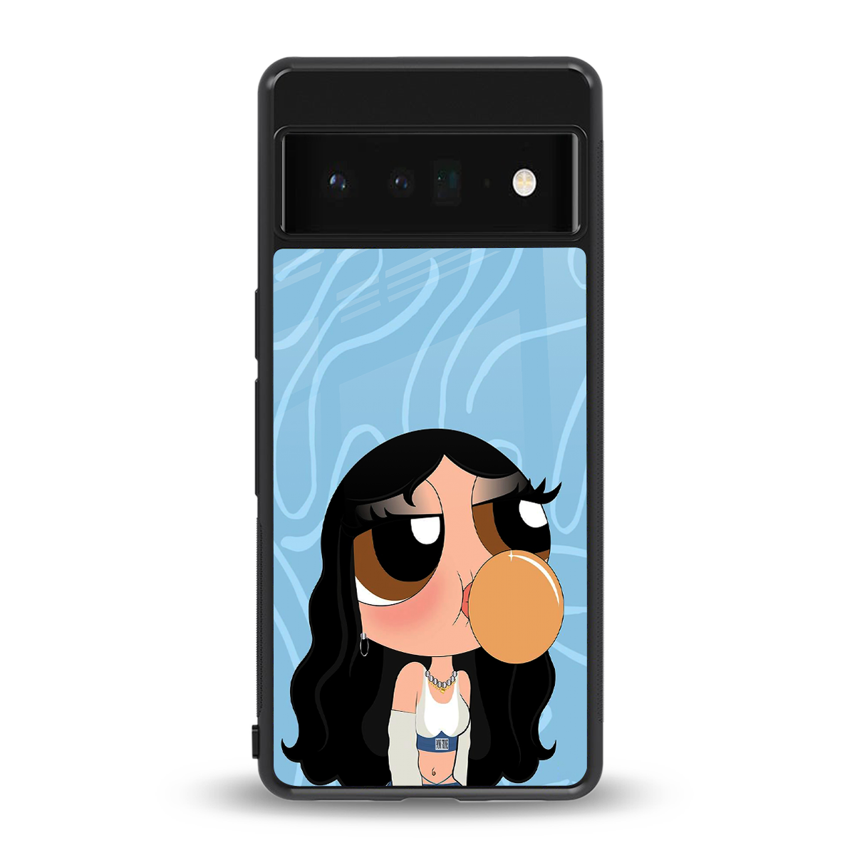 bubbly blue back phone cover | glass case for google pixel 6 pro