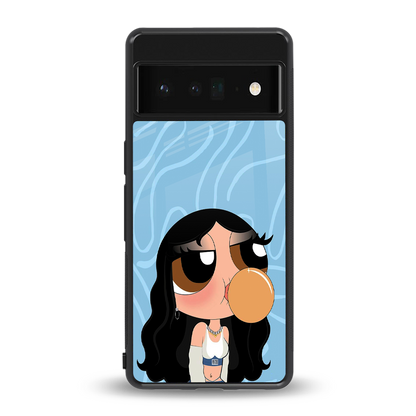 bubbly blue back phone cover | glass case for google pixel 6 pro
