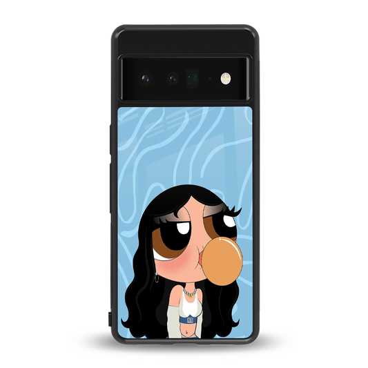 bubbly blue back phone cover | glass case for google pixel 6 pro