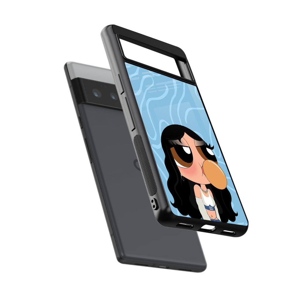 bubbly blue back phone cover | glass case for google pixel 6 pro