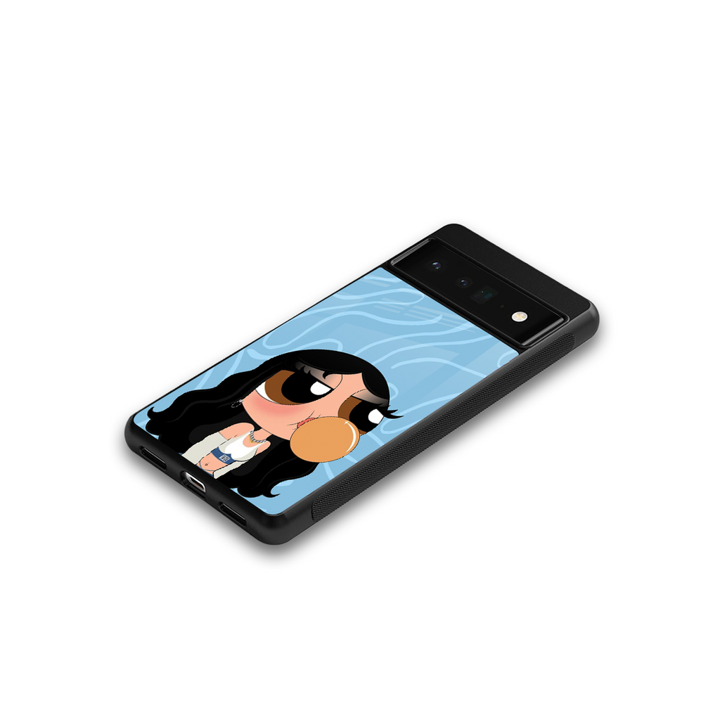 bubbly blue back phone cover | glass case for google pixel 6 pro