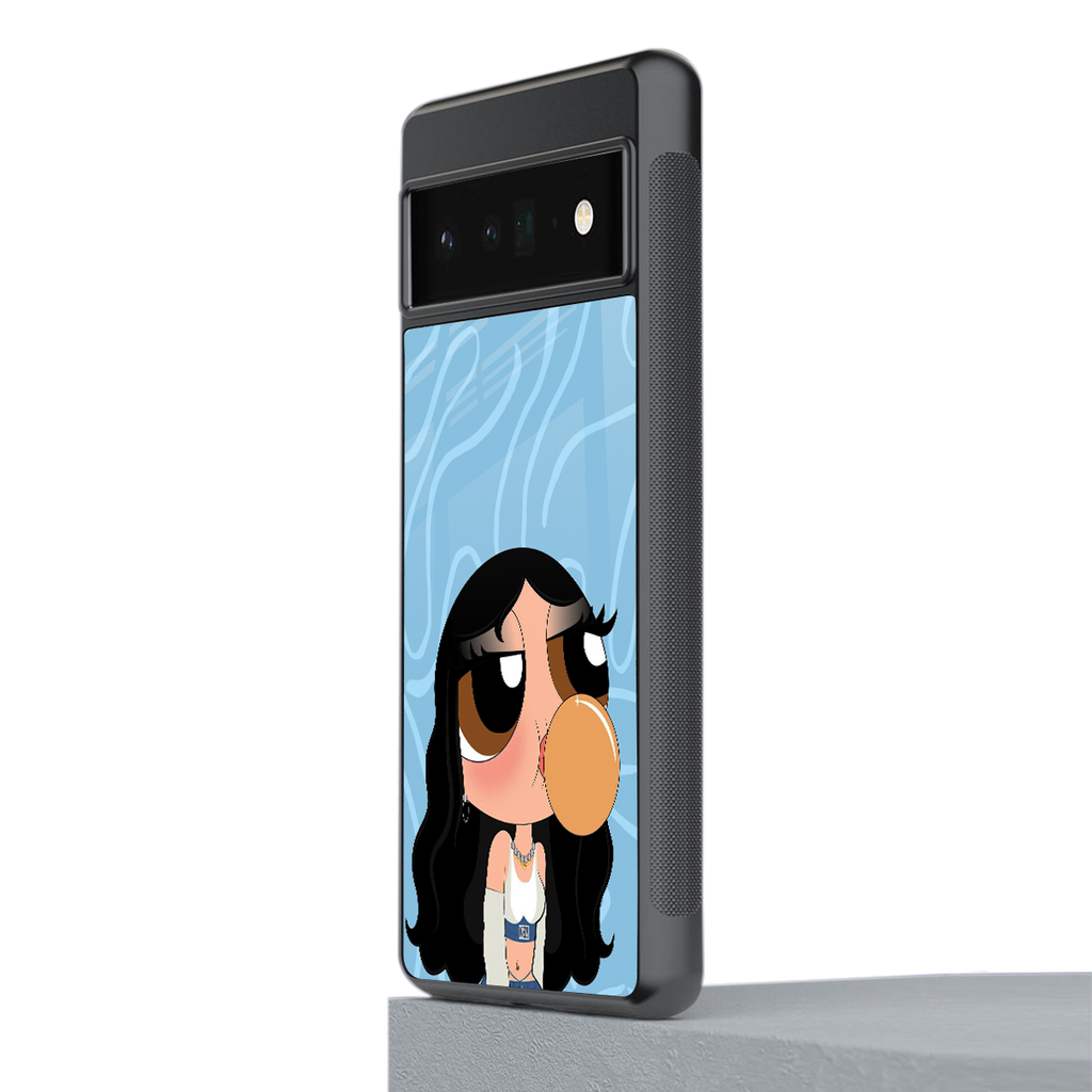 bubbly blue back phone cover | glass case for google pixel 6 pro