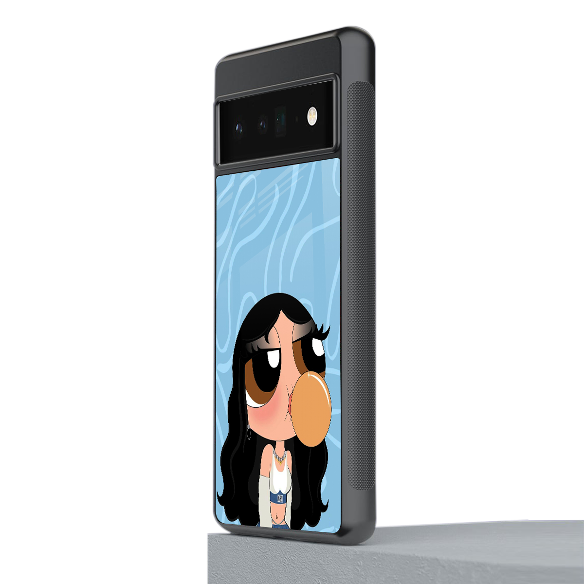 bubbly blue back phone cover | glass case for google pixel 6 pro