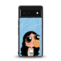bubbly blue back phone cover | glass case for google pixel 6