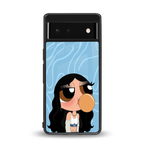 bubbly blue back phone cover | glass case for google pixel 6