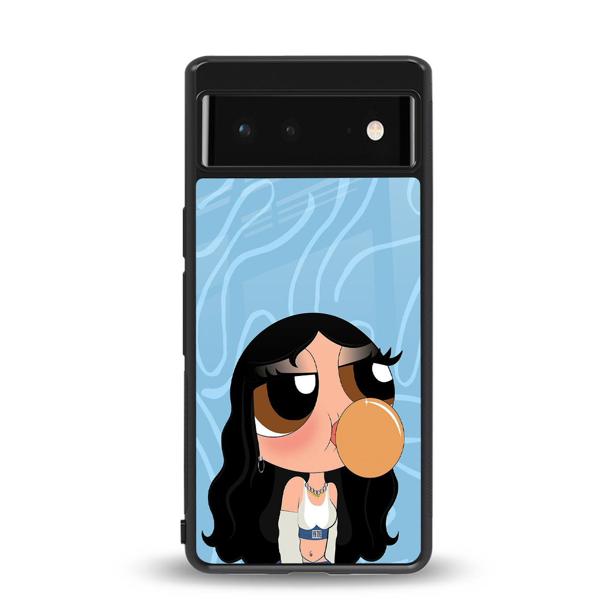 bubbly blue back phone cover | glass case for google pixel 6