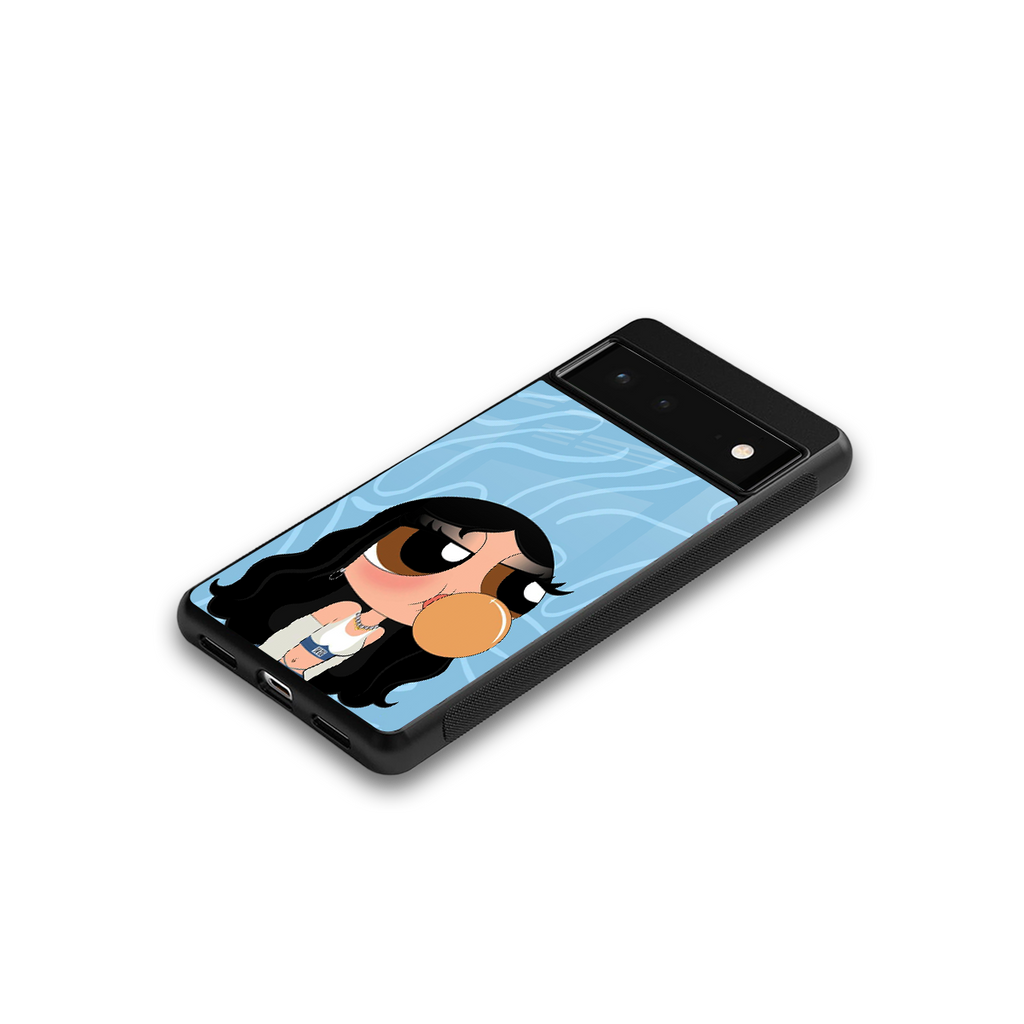 bubbly blue back phone cover | glass case for google pixel 6