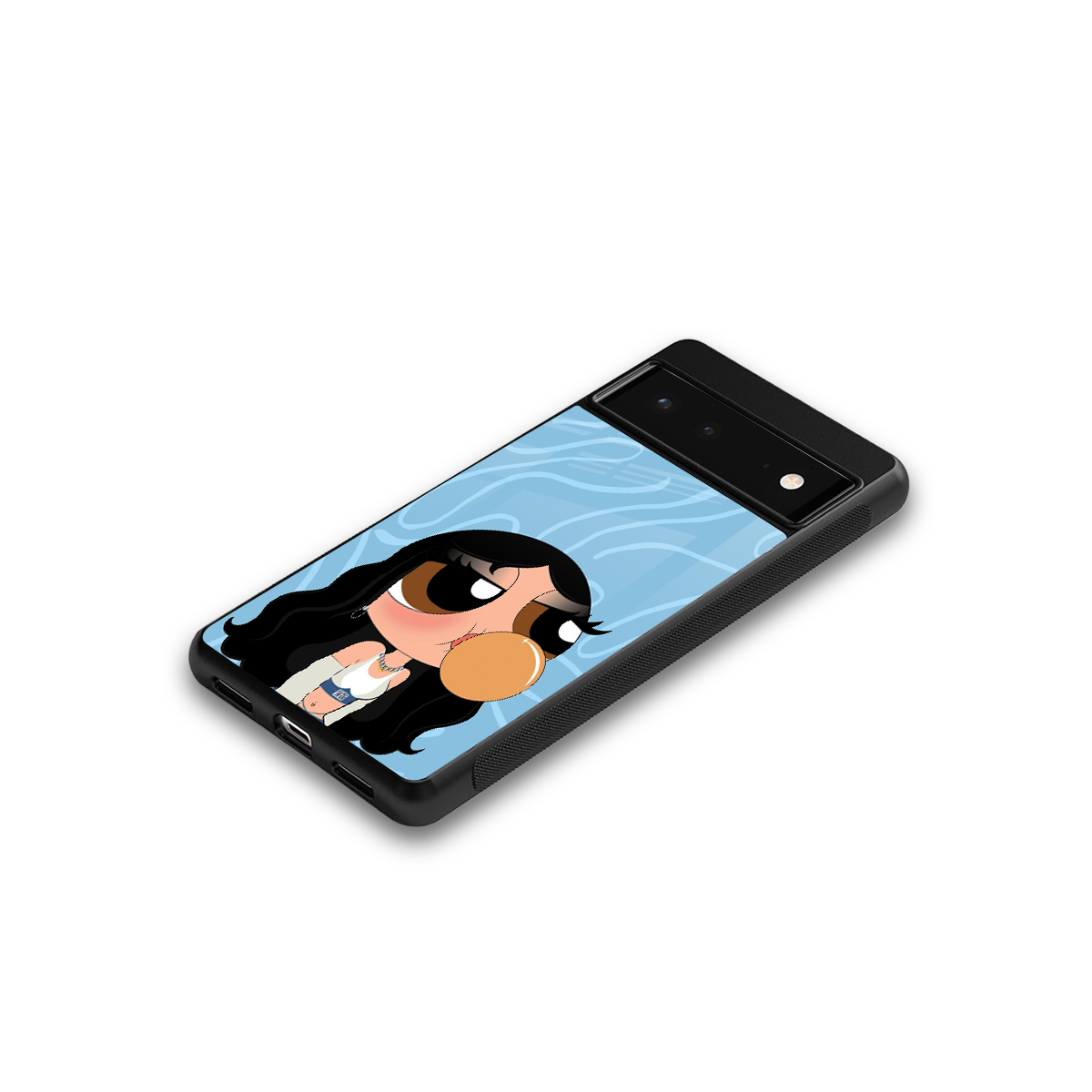 bubbly blue back phone cover | glass case for google pixel 6