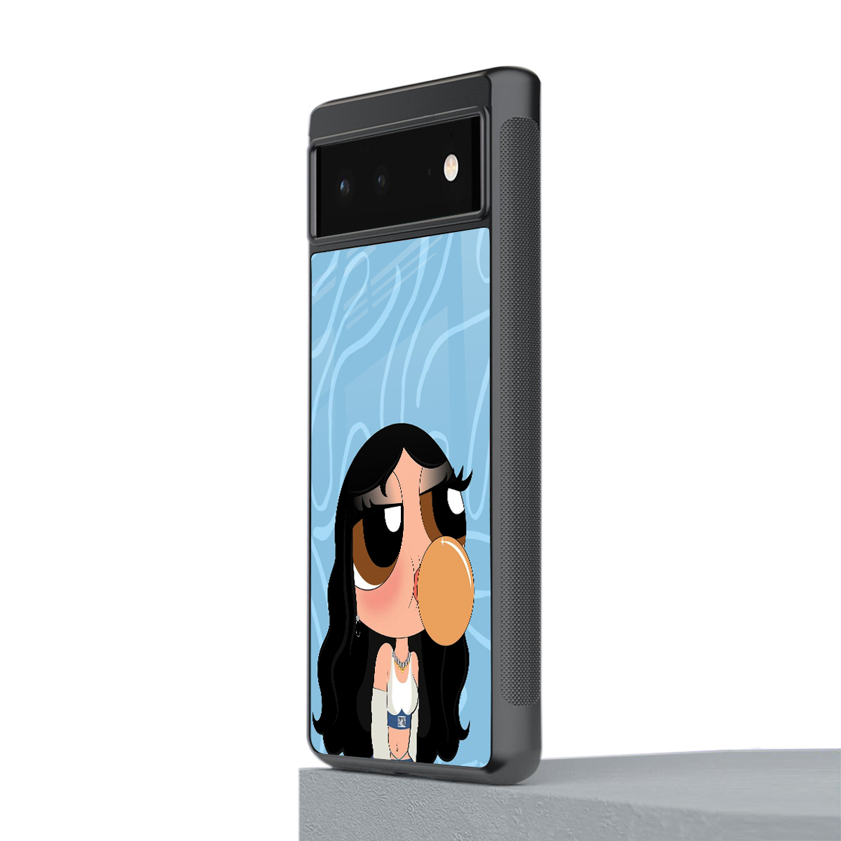 bubbly blue back phone cover | glass case for google pixel 6
