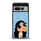 bubbly blue back phone cover | glass case for google pixel 7 pro