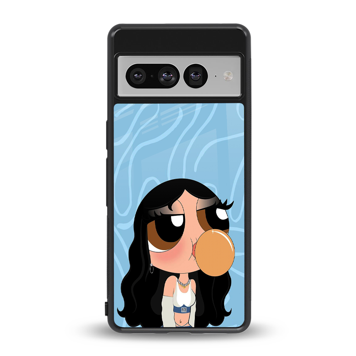 bubbly blue back phone cover | glass case for google pixel 7 pro