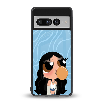 bubbly blue back phone cover | glass case for google pixel 7 pro