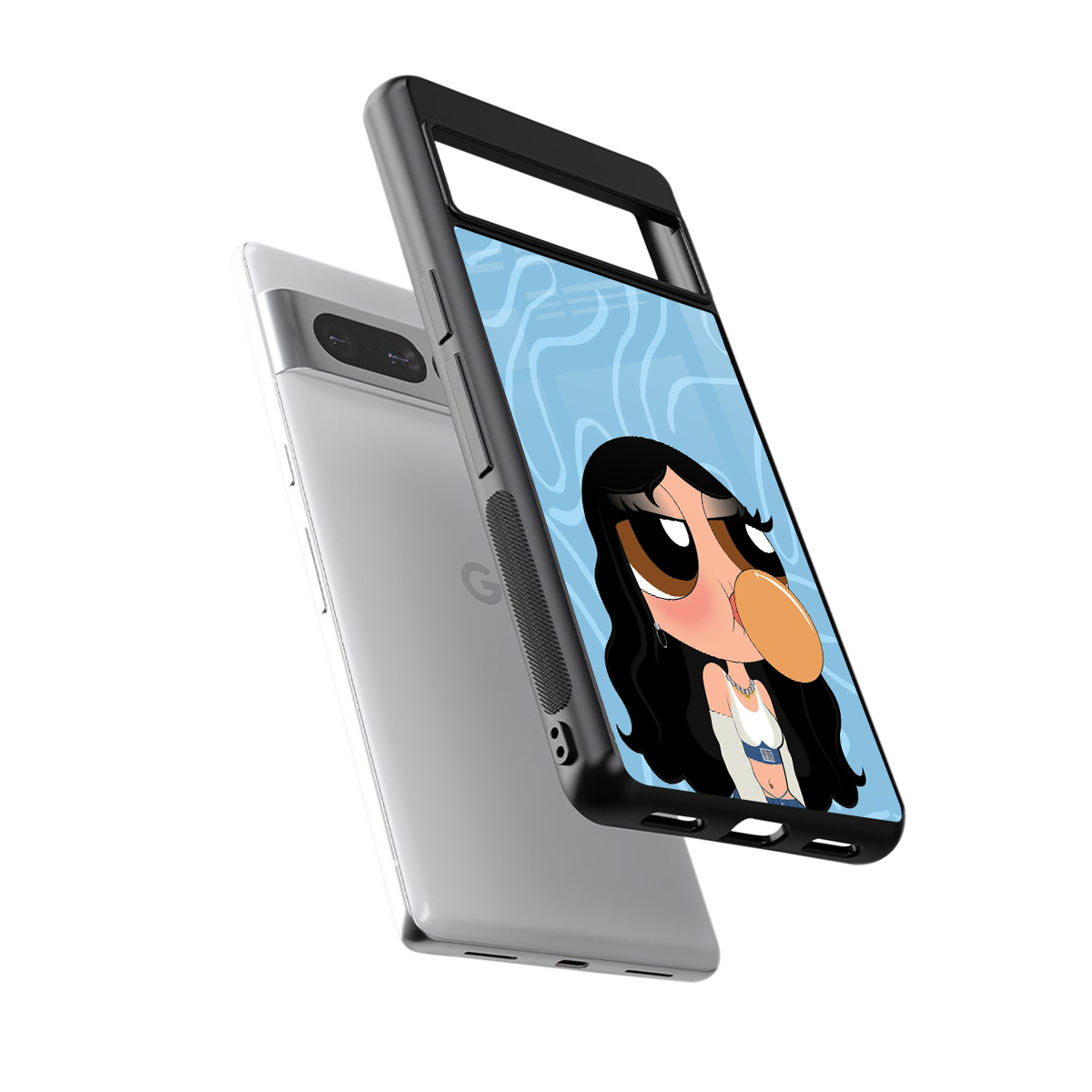 bubbly blue back phone cover | glass case for google pixel 7 pro