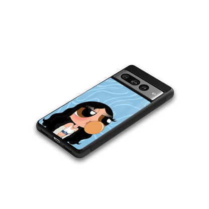 bubbly blue back phone cover | glass case for google pixel 7 pro