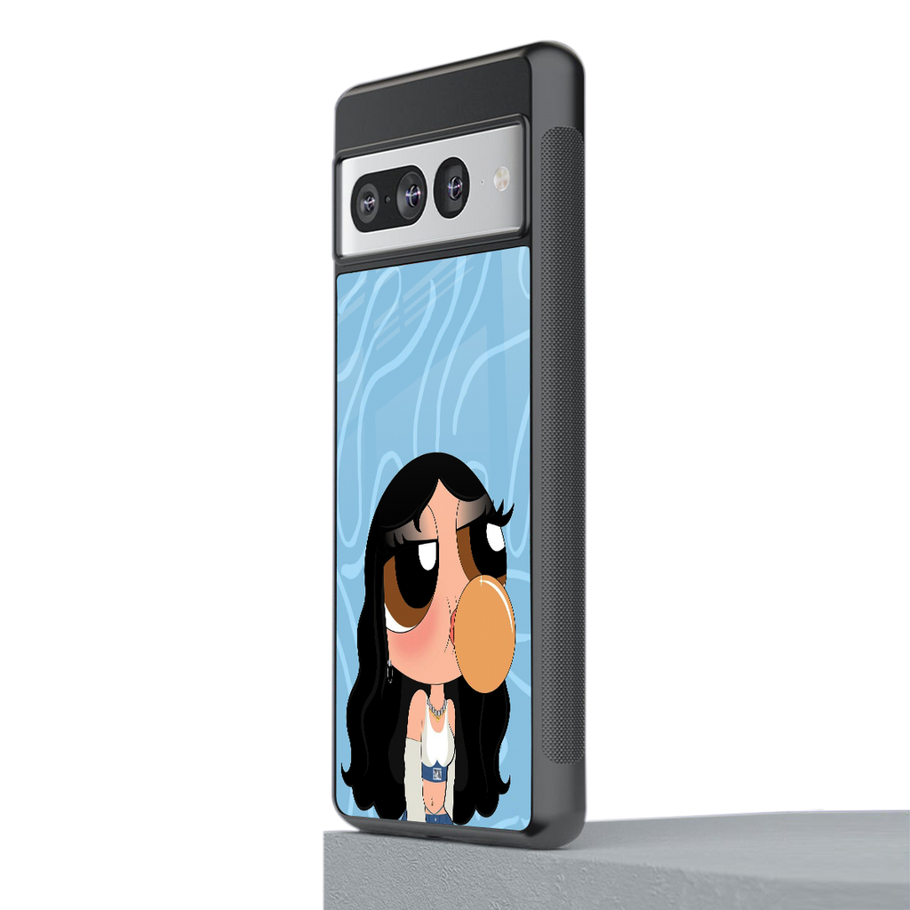 bubbly blue back phone cover | glass case for google pixel 7 pro