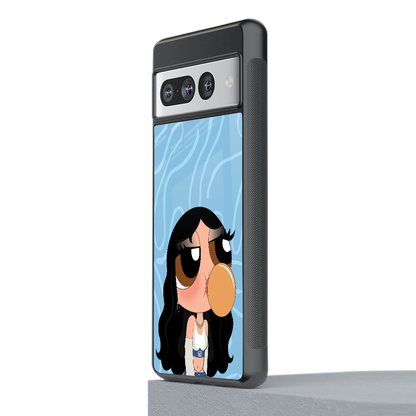 bubbly blue back phone cover | glass case for google pixel 7 pro