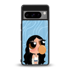 bubbly blue back phone cover | glass case for google pixel 8 pro
