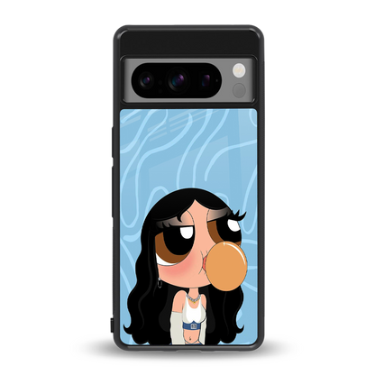 bubbly blue back phone cover | glass case for google pixel 8 pro