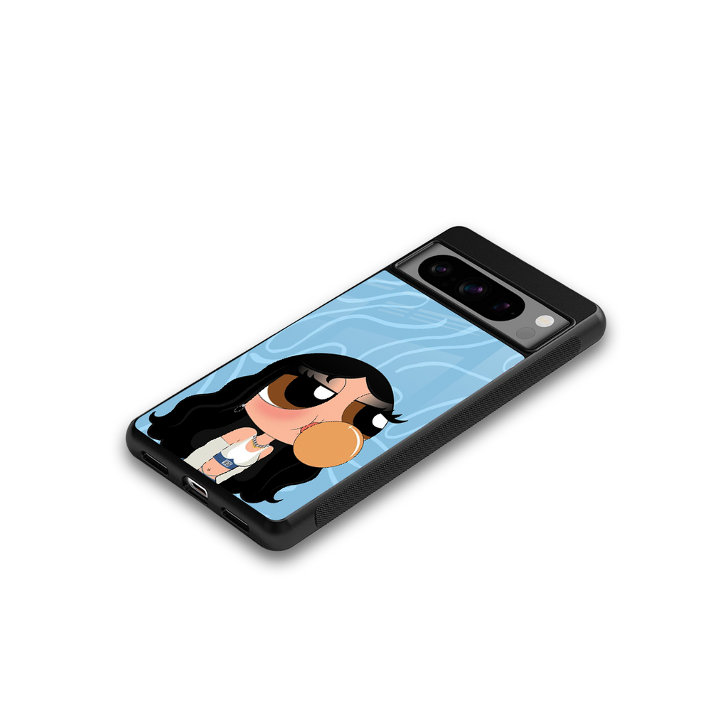 bubbly blue back phone cover | glass case for google pixel 8 pro