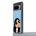 bubbly blue back phone cover | glass case for google pixel 8 pro