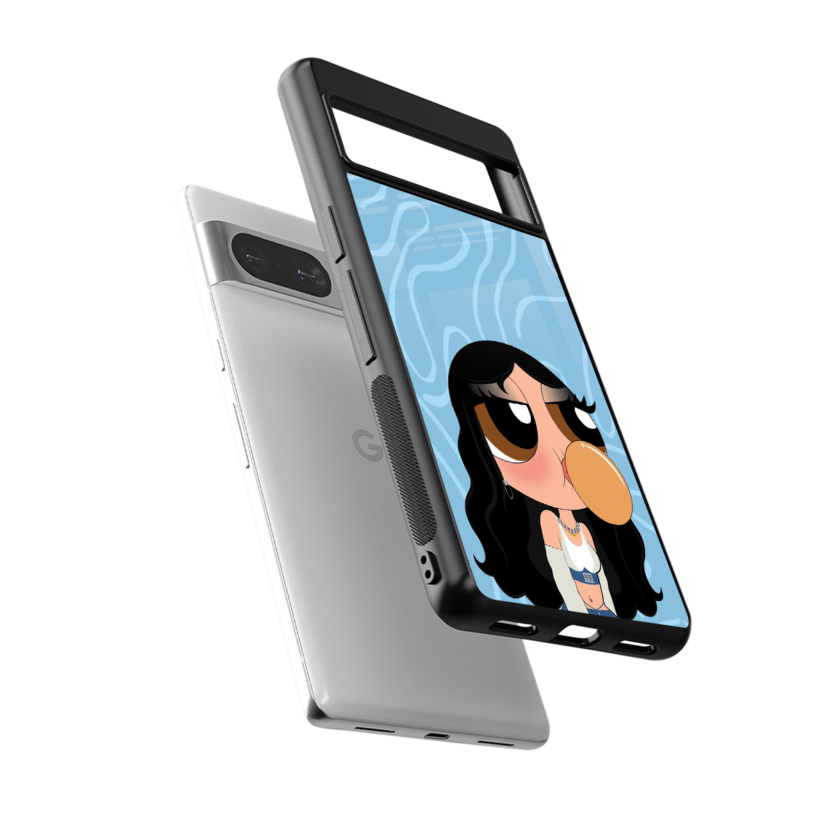 bubbly blue back phone cover | glass case for Google Pixel 8