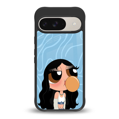 bubbly blue back phone cover | glass case for google pixel 9