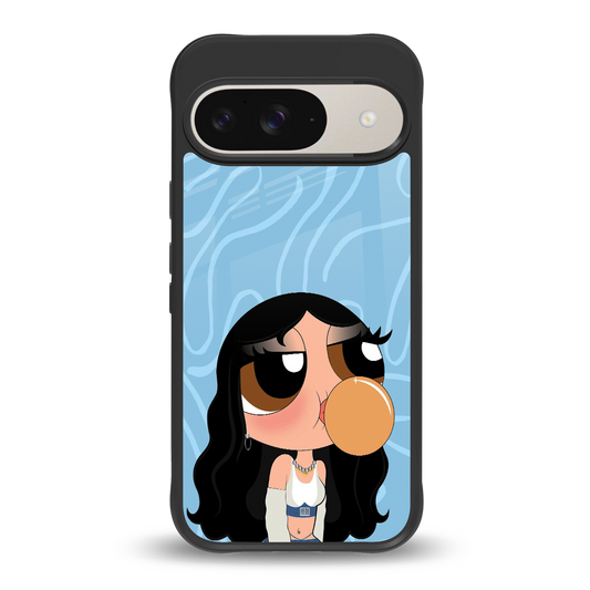 bubbly blue back phone cover | glass case for google pixel 9