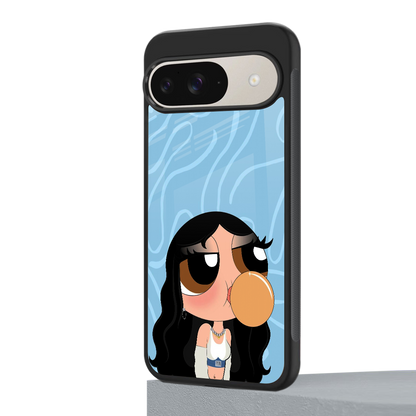 bubbly blue back phone cover | glass case for google pixel 9