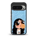 bubbly blue back phone cover | glass case for google pixel 9 pro
