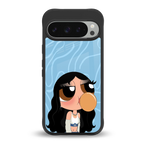 bubbly blue back phone cover | glass case for google pixel 9 pro