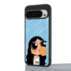 bubbly blue back phone cover | glass case for google pixel 9 pro
