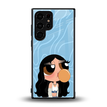 bubbly blue back phone cover | glass case for samsung galaxy s24 ultra