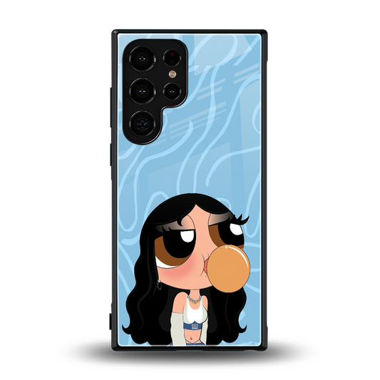 bubbly blue back phone cover | glass case for samsung galaxy s24 ultra