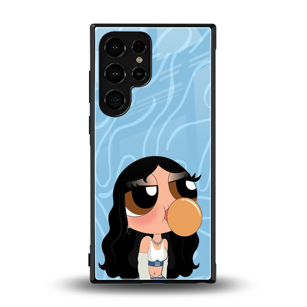 bubbly blue back phone cover | glass case for samsung galaxy s23 ultra