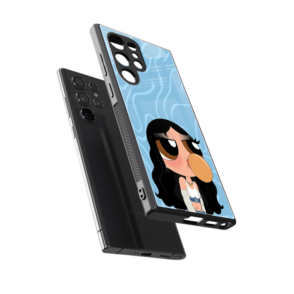 bubbly blue back phone cover | glass case for samsung galaxy s24 ultra