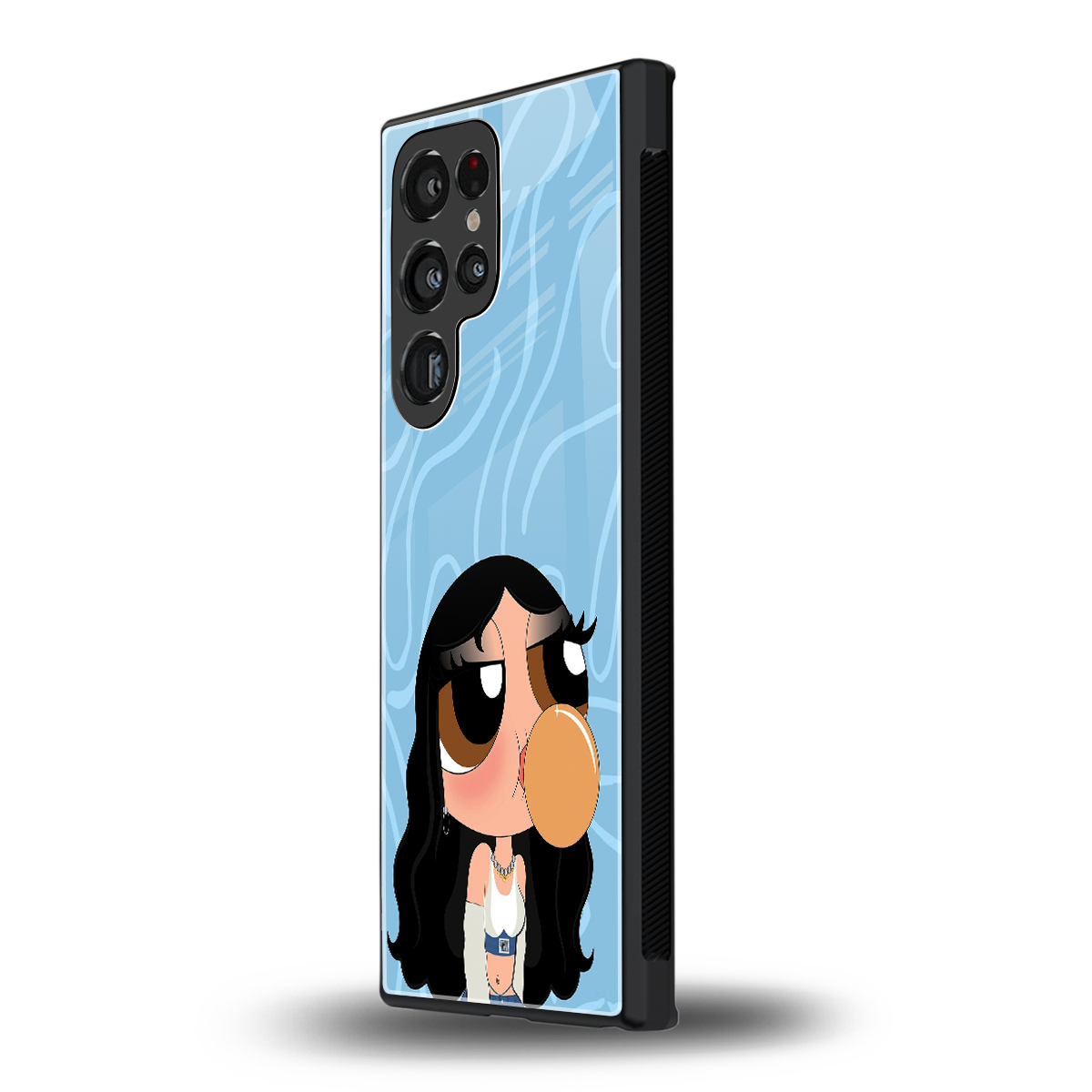bubbly blue back phone cover | glass case for samsung galaxy s24 ultra