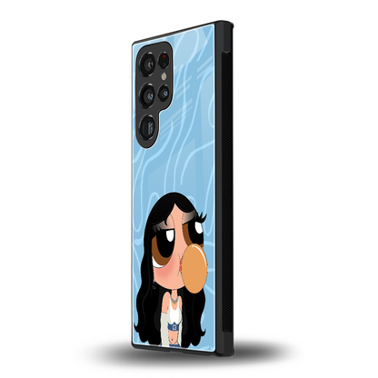 bubbly blue back phone cover | glass case for samsung galaxy s24 ultra