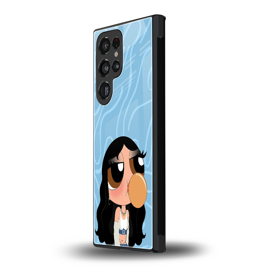 bubbly blue back phone cover | glass case for samsung galaxy s23 ultra