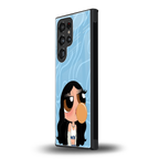 bubbly blue back phone cover | glass case for samsung galaxy s23 ultra