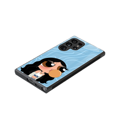 bubbly blue back phone cover | glass case for samsung galaxy s24 ultra