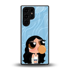 bubbly blue back phone cover | glass case for samsung galaxy s25 ultra
