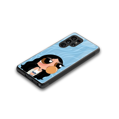 bubbly blue back phone cover | glass case for samsung galaxy s25 ultra