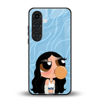 bubbly blue back phone cover | glass case for samsung galaxy s25 plus