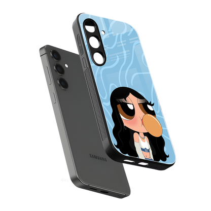 bubbly blue back phone cover | glass case for samsung galaxy s24 fe